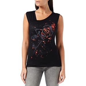 Spiral - Dames - Rose Brûlée - vest met geplooide schouders - Zwart, zwart.