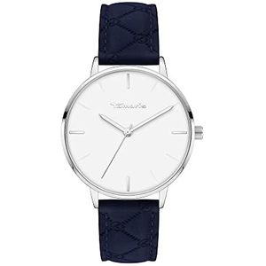 Tamaris Logomania horloge, Zilver/Blauw, Modern