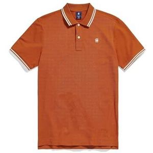 G-STAR RAW Dunda Stripe Slim poloshirt voor heren, Oranje (Rooibos Tea D17127-5864-g052)