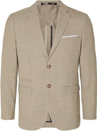 SELETED HOMME SLHslim-Oasis Linen Blz Noos Kostuumjas voor heren, Zand