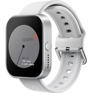 CMF by Nothing Watch Pro Smartwatch met 1,96 AMOLED-display, fitnesstracker, geïntegreerde meervoudige GPS, Bluetooth-oproep met ruisonderdrukking door AI en tot 13 dagen batterijduur, zilver,