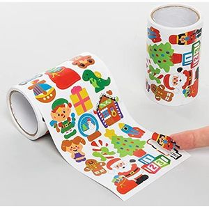 Baker Ross FE859 stickers voor kinderen, motief kerstmanwerkplaats - 600 stuks, stickers voor kinderen, plakboeken, Kerstmis, kinderen, creatieve vrije tijd