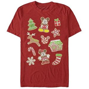 Disney Unisex T-shirt met korte mouwen Mickey Classic-Gingerbread Mouses Organic, Rood, S, ROT