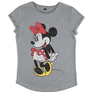 Disney Mickey Classic Minni Damesshirt met lange mouwen, grijs.