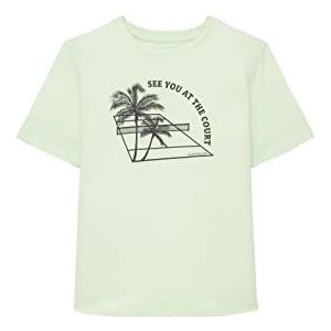 TOM TAILOR 1035988 T-shirt voor kinderen met jongensprint (1 stuk), 31093 - Fresh Apple Lime Green