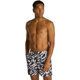 Calvin Klein KM0KM01162 heren badpak met trekkoord, zwart, maat XL, zwart (Ck Layered Floral Black Aop), XL, Veelkleurig (Ck Gelaagde Floral Black Aop)