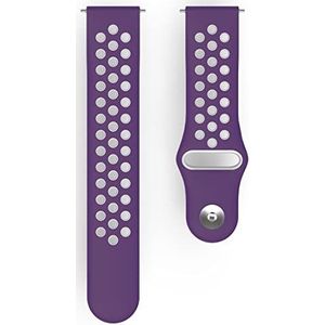 Hama Fitbit Versa 22 mm horlogebandje (verstelbare reservearmband voor Fitbit Versa 2, Versa Lite smartwatch, ademende siliconen armband, roestvrijstalen knop) paars / grijs