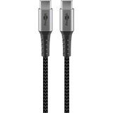 Goobay 49303 USB-C kabel 10 Gbps - extra robuuste textielkabel met metalen stekkers - 2 m
