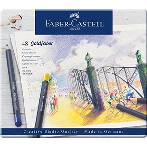 Faber-Castell Goldfaber 114748 kleurpotloden met permanente vetkrijtvulling, set van 48 potloden