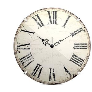Mebus Kwarts wandklok, stil uurwerk, geen tikkend geluid, nauwkeurig kwartsuurwerk, koepelglazen deksel, opvallend design, Romeinse wijzerplaat, diameter 20 cm