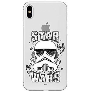 Originele en officieel gelicentieerde Star Wars Stormtrooper iPhone XS Max hoes case cover perfect aangepast aan de vorm van je smartphone, gedeeltelijk transparante siliconen hoes