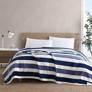 Nautica - Deken voor groot bed, superzacht en comfortabel pluche, woondecoratie, all-weather beddengoed (marineblauw, groot bed)