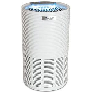 FeinTech Luchtreiniger Hepa 13 filter tot 45 m² CADR 300 m³/h, luchtreiniger voor mensen met een allergie met stof, pollen en dierenharen, geuren, lucht- en sensorkwaliteit, actieve koolfilter, wit