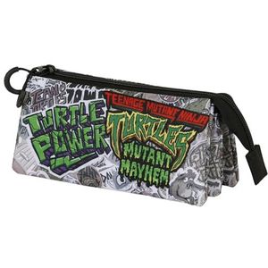 Ninja Turtles Pizza Time-Fan Pennenetui, drievoudig 2.0, meerkleurig, 23 x 11 cm, meerkleurig, één maat, fan etui Triple 2.0 Pizza Time, Meerkleurig, FAN Pennenetui Triple 2.0 Pizza Time