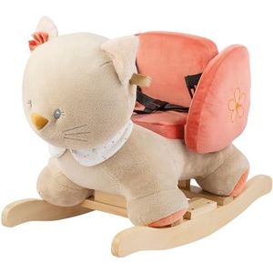 Nattou - Kat Lana - Schommelpaard - Zand Beige - Houten Handvaten