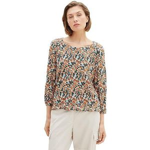 TOM TAILOR T-shirt grande taille pour femme, 32369 – Petit gris Tie Dye Floral, 56/grande taille