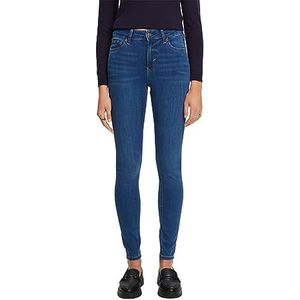 ESPRIT Skinny jeans met hoge taille, Blauw Medium Washed