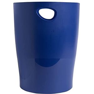 Exacompta - Ref. 45303D - 1 prullenbak met ECOBIN BeeBlue handgrepen van PP - Grote inhoud 15 liter - Afmetingen 26,3 x 26,3 x 33,5 cm - Voor kantoor of thuis - Kleur marineblauw