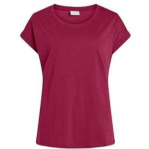 Vila Vidreamers New Pure Su-noos T-shirt voor dames, Rode perken