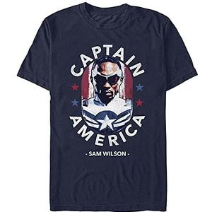 Marvel Falcon and The Winter Soldier Inspiration Organic T-shirt met korte mouwen, marineblauw, XXL, marineblauw