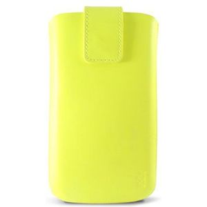 Ksix Neon 137 x 75 mm x 13 mm Plus beschermhoes van leer voor smartphone, geel