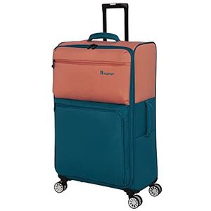 it luggage Duo-tone geruite trolley 78,7 cm, Perzik/blauwgroen, It Luggage Koffer met 8 wielen met zachte ruiten, 78,7 cm