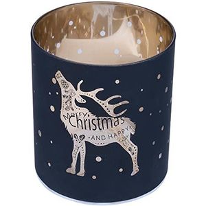 Kleine led-kaars van borosilicaatglas, rendierdesign, Nordic Kerstmis