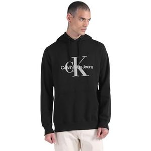 Calvin Klein Jeans Regelmatige Monologo seizoensgebonden hoodie hoodie heren, zwart/bruinvis