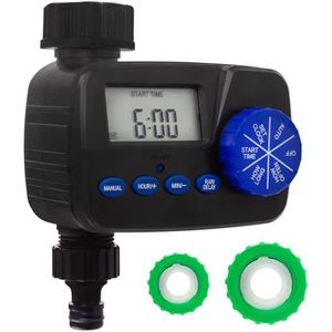 Green Blue Bewateringsregeling, elektronische irrigatietimer met IP55-bescherming, automatische irrigatietimer met display en handmatige startfunctie