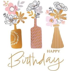 Piccadilly Greetings Carte d'anniversaire moderne de luxe, 3 vases – 160 mm²