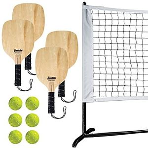 Franklin Pickleball Pickleball net in halve grond - bevat 3 m net, 4 rackets en 6 X-40 ballen goedgekeurd door de VS Pickleball