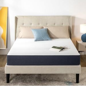Zinus Conventionele bedmatras, schuim, wit/marineblauw, 140 x 190 cm