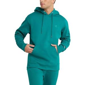 Champion Champion Powerblend fleece hoodie voor heren, C-logo hoodie voor heren, Donker smaragd C-logo