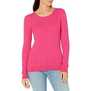 Amazon Essentials Chandail léger à manches longues et col ras-du-cou pour femme (disponible en grande taille), rose vif, taille XXL