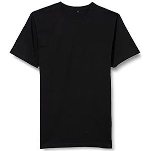 Build your Brand Heren ronde hals T-shirt van katoen met ronde hals in vele kleuren XS tot 5XL, Zwart