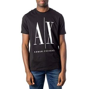 Armani Exchange Iconisch logo T-shirt voor heren (1 stuk), zwart.