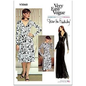 Vogue Patterns Papieren patroon V2060Y5 wikkeljurk voor dames naar voren of achter gedragen door Diane Von Furstenberg Y5 (18-20-22-24-26)