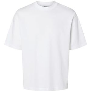 SELETED HOMME Slhlooseoseoscar Ss T-shirt à col rond pour homme, Blanc éclatant., XL