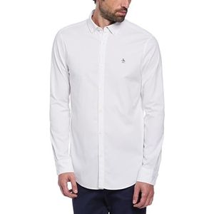 Original Penguin Original Penguin Ecovero™ Oxford Stretch Shirt met lange mouwen voor heren, Briljant wit