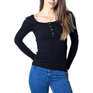 Pieces NOS PCKITTE LS TOP NOOS B C dames shirt met lange mouwen, zwart (black/black), XS