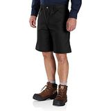 Carhartt Carhartt Rugged Professional™ Rugged Flex® werkshorts van canvas, casual pasvorm, shorts voor heren, zwart.