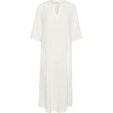 KAFFE Kaffe Kaftan jurk voor dames, halve mouwen, midi-lengte, V-hals, normale pasvorm, jurk voor dames, Krijt