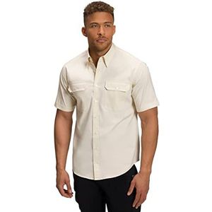 JP 1880 Heren wandelhemd grote maten heren maat L 8XL Jay-PI lange mouwen verborgen button down kraag modern fit 807221 crèmewit XL, Crème Wit