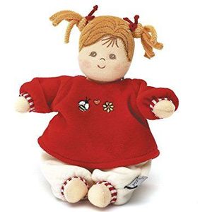 Sterntaler Magdalena pop, geïntegreerde rammelaar, voor baby's vanaf de geboorte, 23 cm, rood/beige