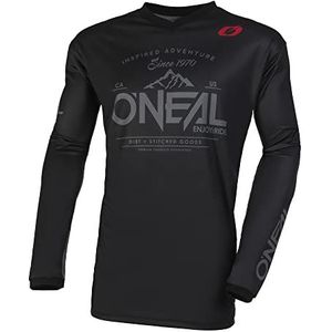 O'NEAL Enduro MX Motorcrossshirt, ademende stof, gevoerde elleboogbescherming, pasvorm voor maximale bewegingsvrijheid, Element Jersey Dirt V.23, volwassenen, zwart/grijs, M