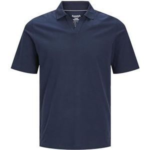 JACK & JONES Jjesummer Linen Polo SS Sn Shirt met lange mouwen voor heren, marineblauw blazer