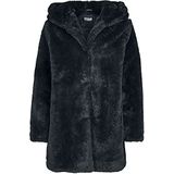 Urban Classics Teddy jas pluche mantel van teddy fleece - dames capuchon teddy coat dames parka (1-Pack), Zwart, XL