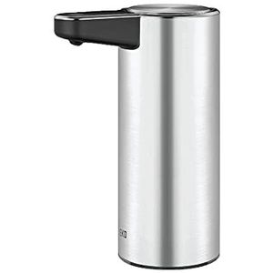 EKO Automatische zeepdispenser, USB-oplaadbaar, anti-druppelventiel, oplaadbaar, handvloeibare zeepdispenser, perfect voor badkamer en keuken, roestvrij staal, 18 x 7 x 12 cm (250 ml)