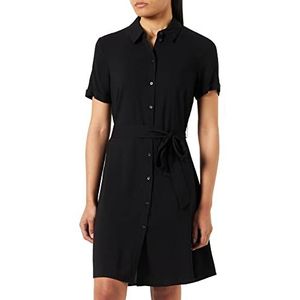 Vila Vipaya S/S Shirt Dress/Su - Noos Damesjurk, zwart.