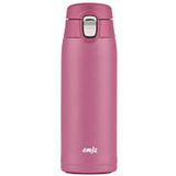 Emsa N21511 Travel Mug Light Thermo-/isolatiebeker van roestvrij staal, 0,4 liter, 8 uur warm, 16 uur koud, BPA-vrij, 100% dicht, lekvrij, vaatwasmachinebestendig, klapsluitsysteem, roze